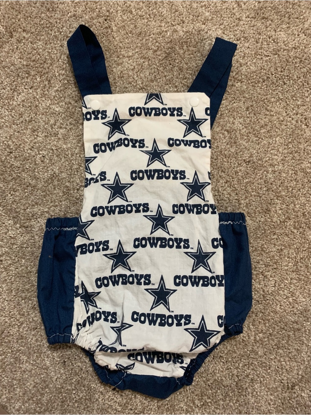Handmade NFL Dallas Cowboys Infant Baby Toddler Jumper Romper Bow